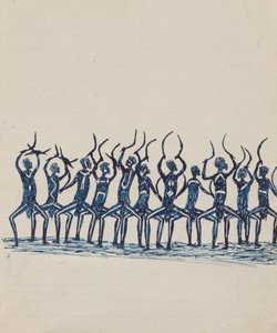 Kwatkwat people - (Corroboree) Sketchbook principalmente de atividades de aborígenes e brancos